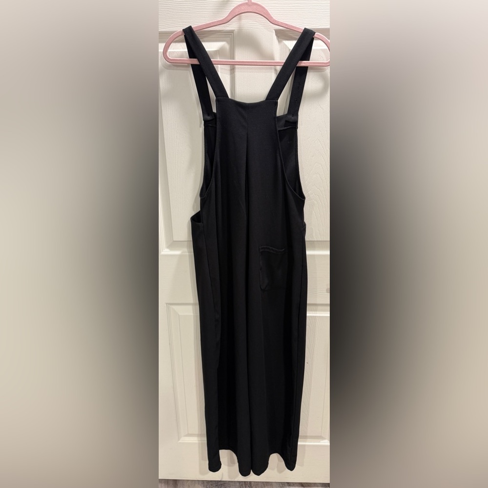 HALARA Black Wide Leg Overall Jumpsuit Size Medium NWT Adjustable Straps Pockets - Picture 10 of 15